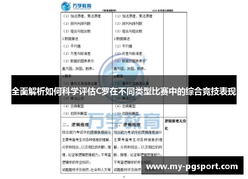 全面解析如何科学评估C罗在不同类型比赛中的综合竞技表现